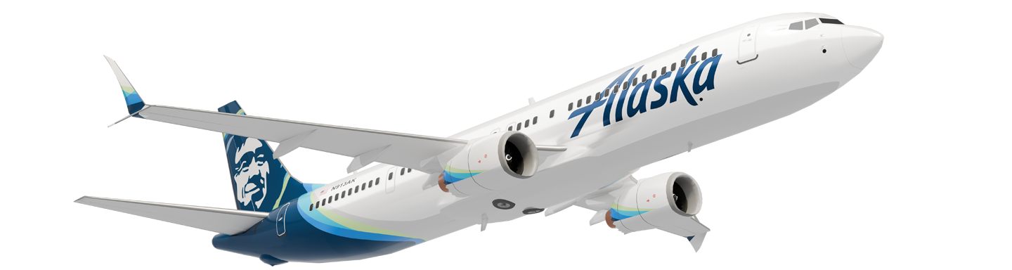 James' 3D rendering of an Alaska Airlines plane.